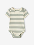 Pack of 5 Half Sleeve Cotton Bodysuit mint step print