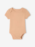Pack of 5 Half Sleeve Cotton Bodysuit solid brown