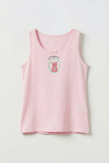 Toddler Girls' Pink Tank Top – "Purr-ty Picture" Cat Design