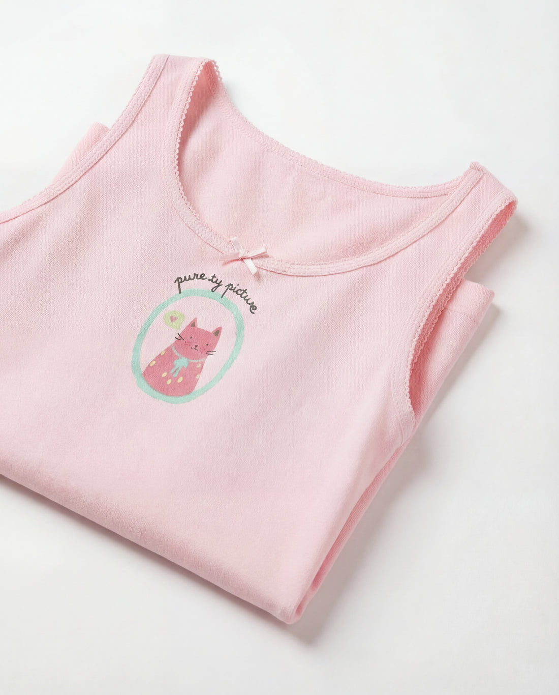 Toddler Girls' Pink Tank Top – "Purr-ty Picture" Cat Design