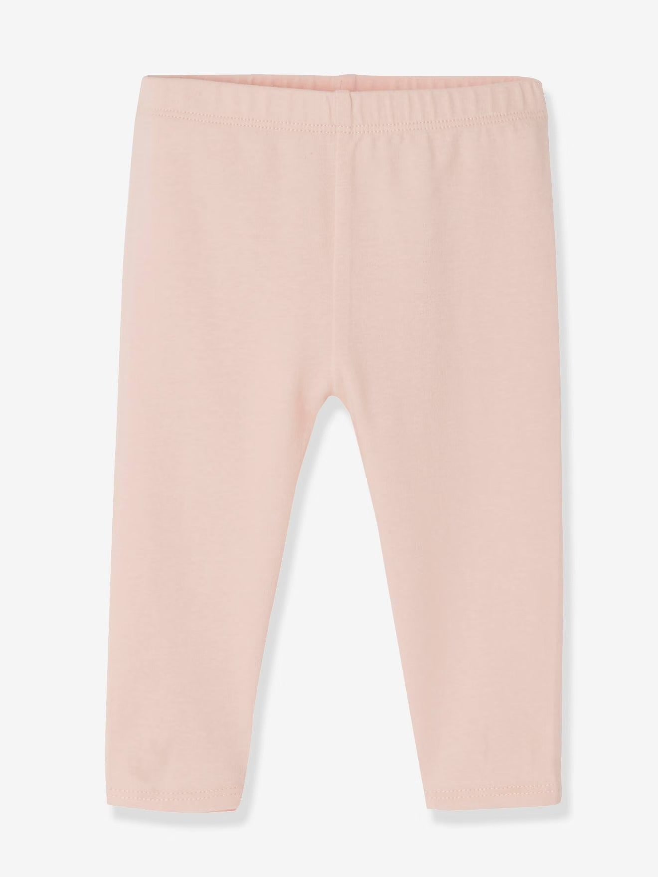 Pink baby leggings on a white background