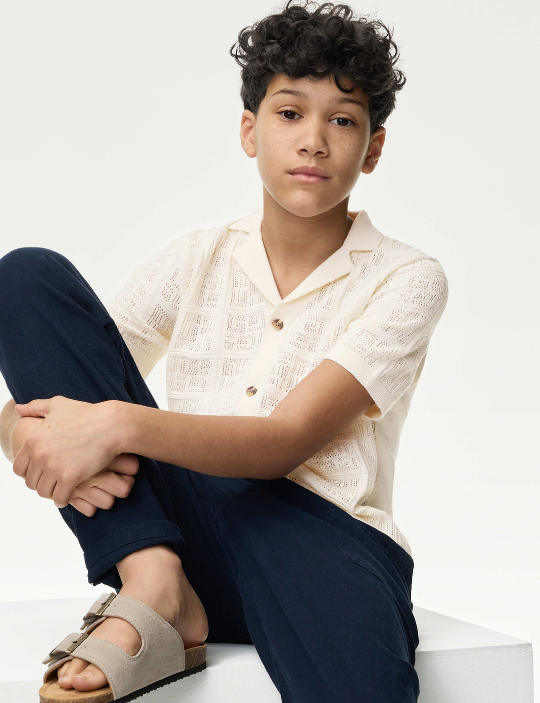 Pure Cotton boy's Crochet Knitted T-Shirt
