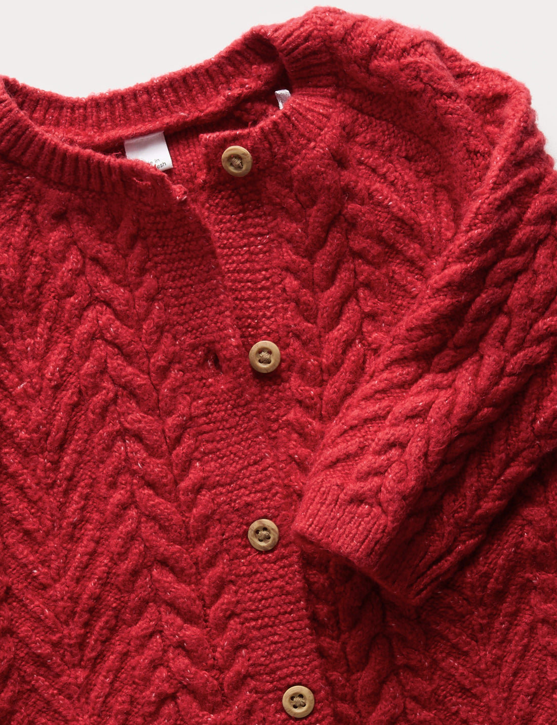 Cable Knit Baby Romper | Red