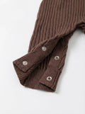 Ribbed Cotton Baby Romper | Brown