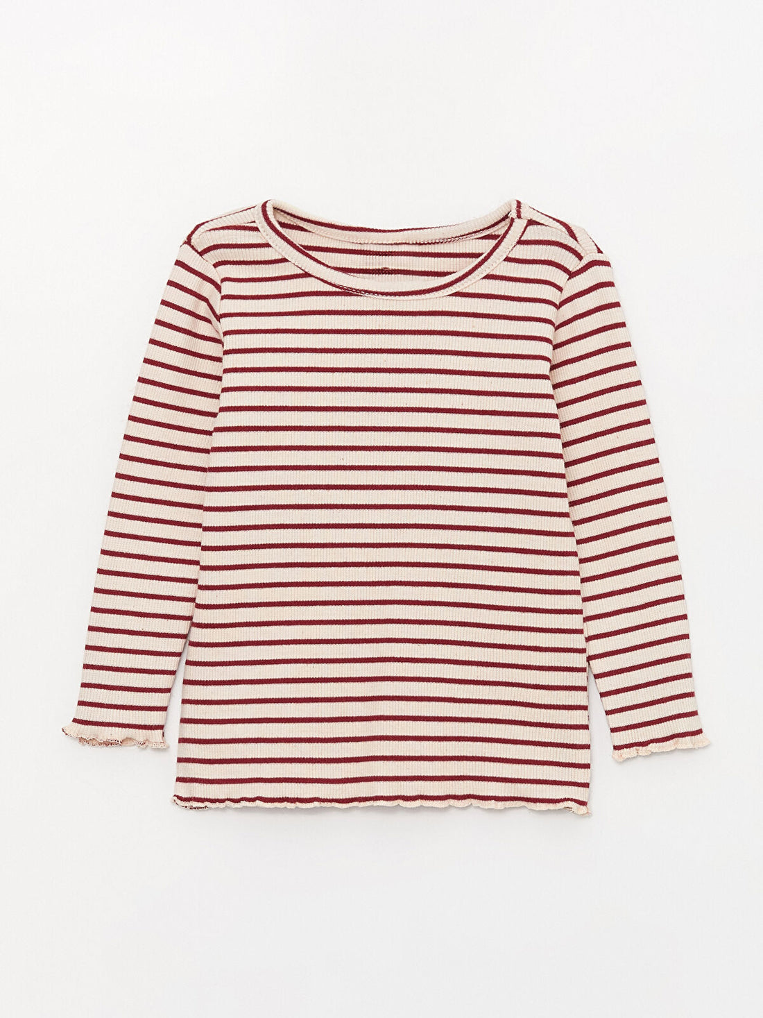 toddler baby girls long sleeve t-shirt in red stripe pattern