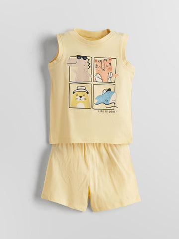 Sleeveless Yellow Baby Set