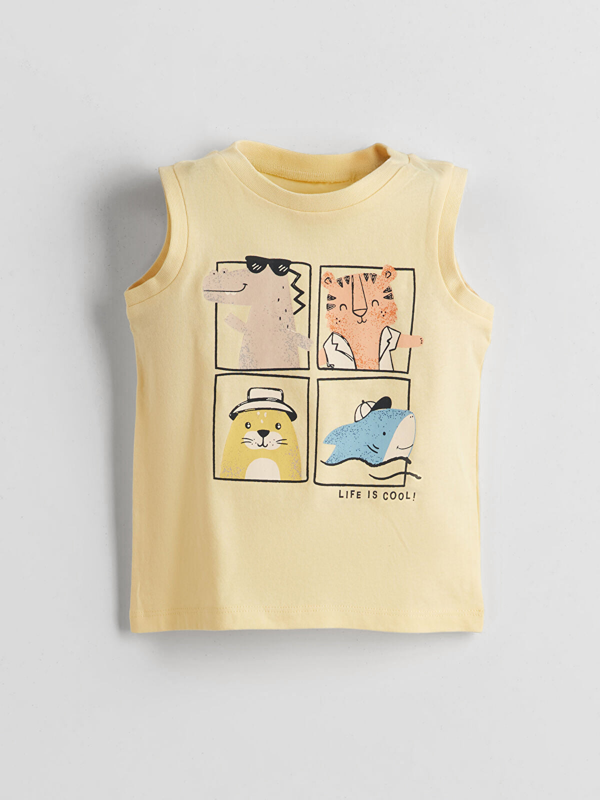 Sleeveless Yellow Baby Set Tops