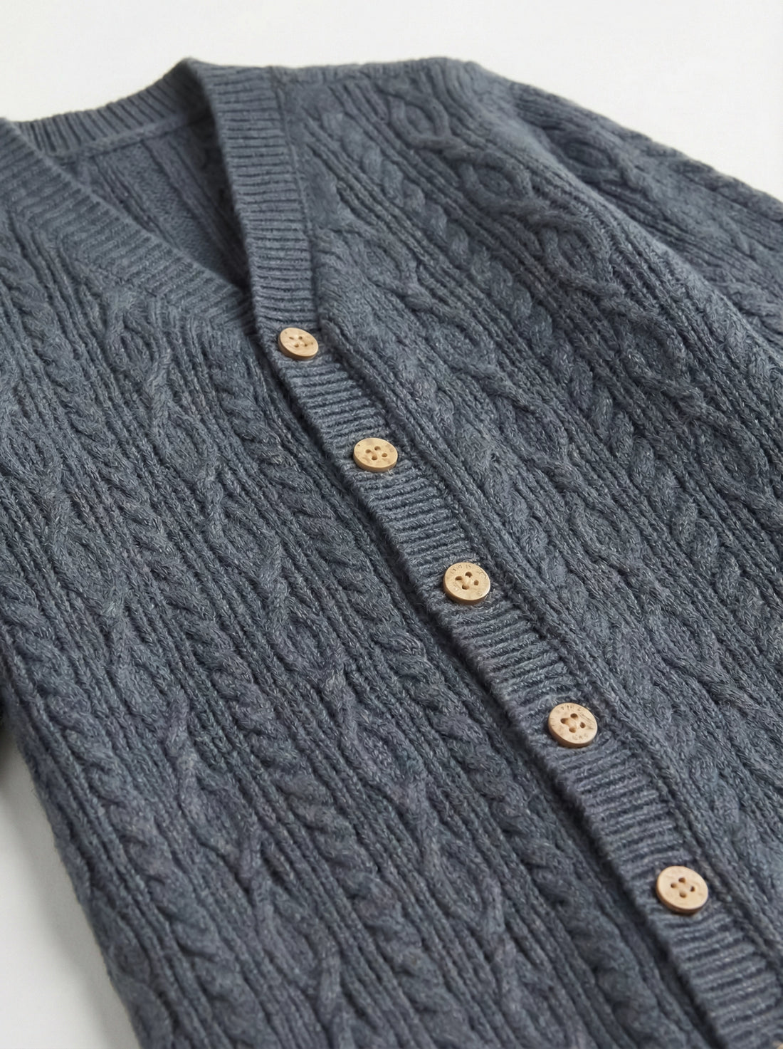 Soft Cable Knit Baby Romper | Slate Blue