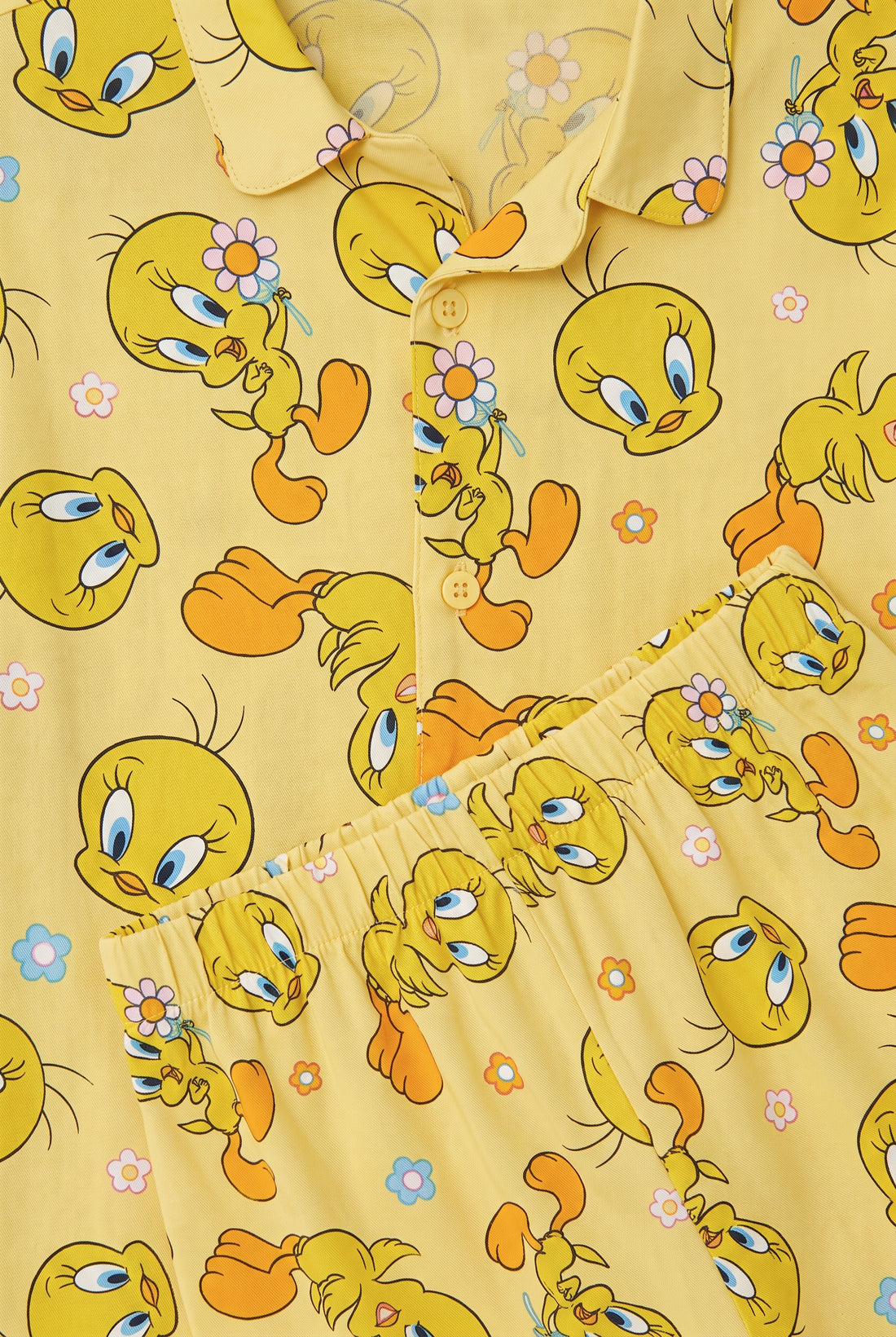 Soft Cotton Kids Yellow Pajama Set - Duck Print