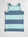 Soft Organic Cotton  fabric toddler boys vest tank top dress - Mint Step Back