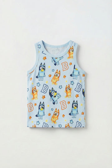 Soft Cotton Bluey Edition Tank Top | Light Blue