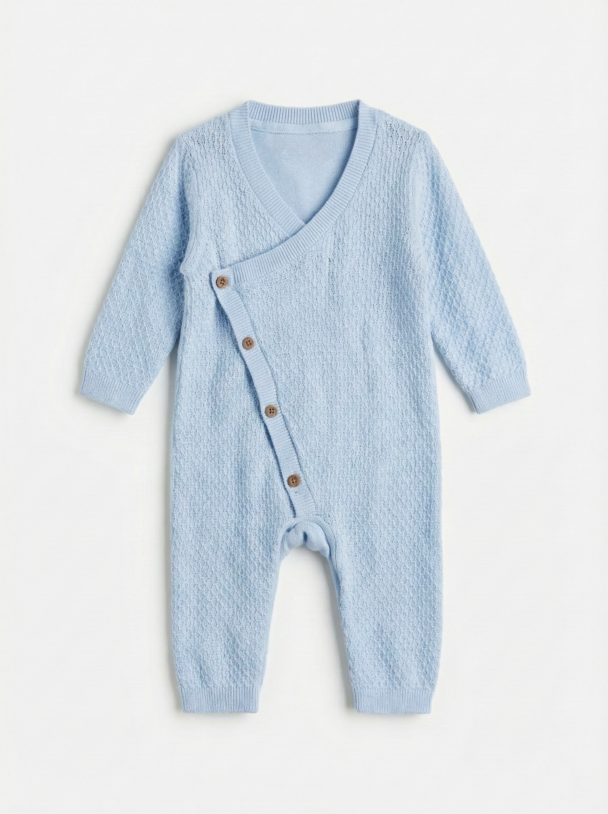 Textured Knit Wrap Romper