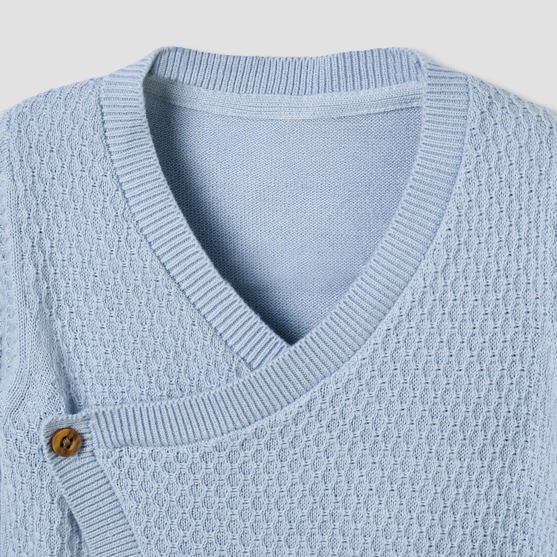 Textured Knit Wrap Romper close look