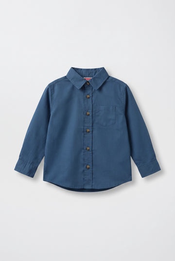Toddler Boy's Full Sleeve Cotton Shirt | Slate Navy