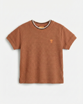 Toddler Cotton Waffle Pattern Half Sleeve T-Shirt - Orange