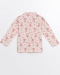 Toddler Baby 2-piece cotton pajama set in Pink color with a cute Fairy print, polo collar, and long sleeves.