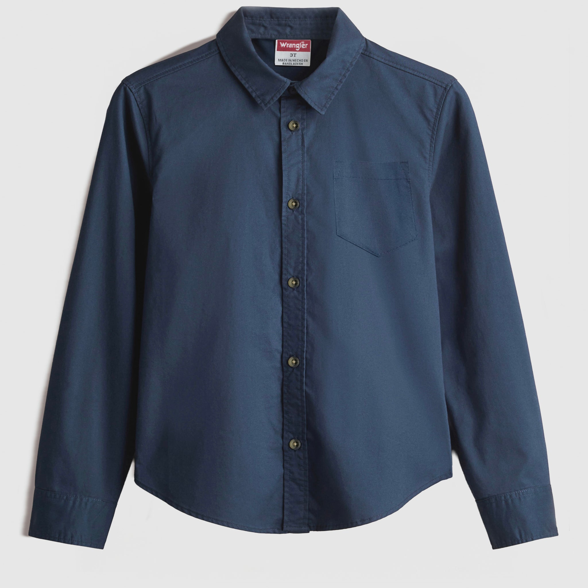 Toddler Boy's Full Sleeve Solid Cotton Shirt | Slate Navy