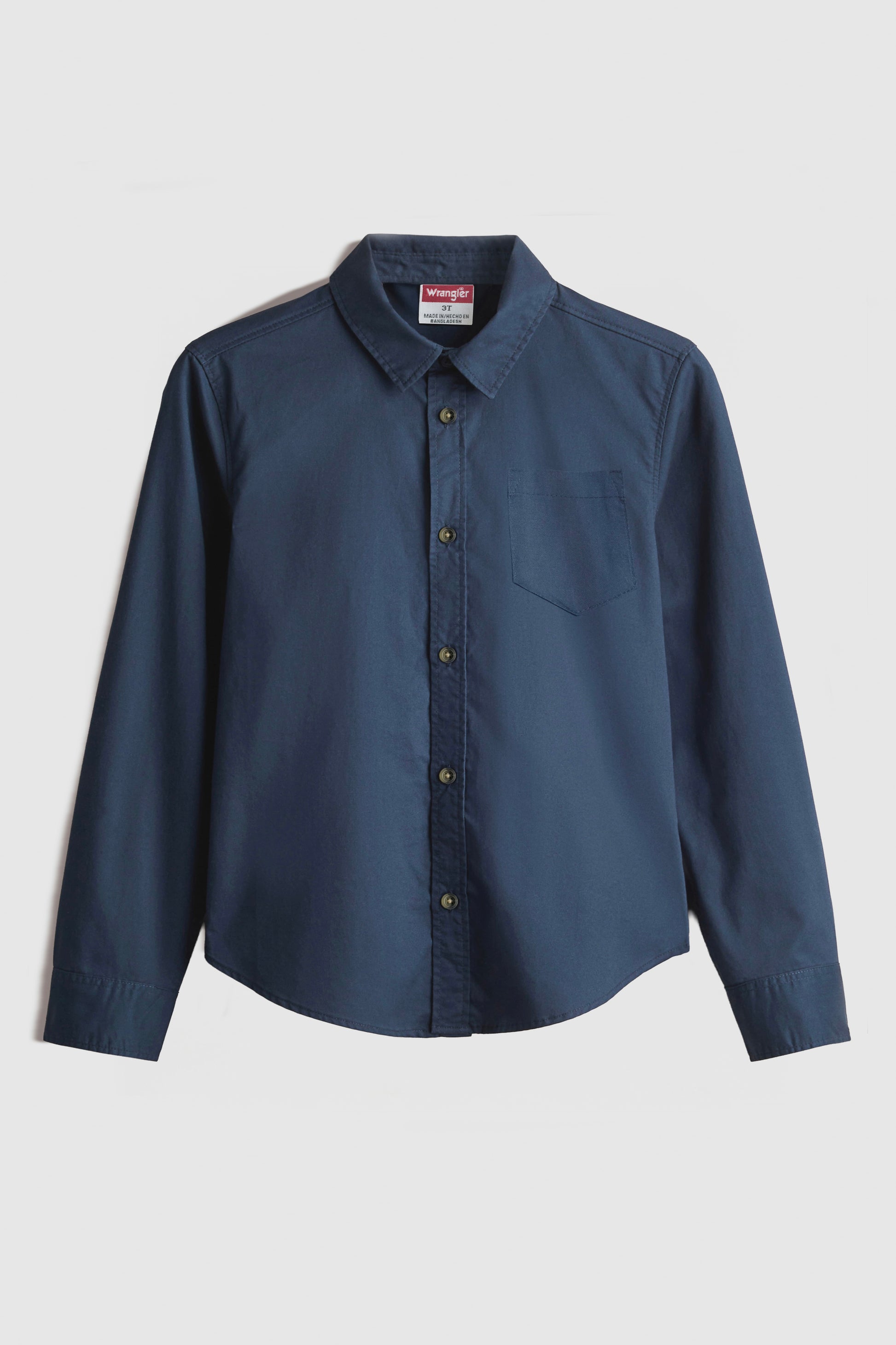 Toddler Boy's Full Sleeve Solid Cotton Shirt | Slate Navy