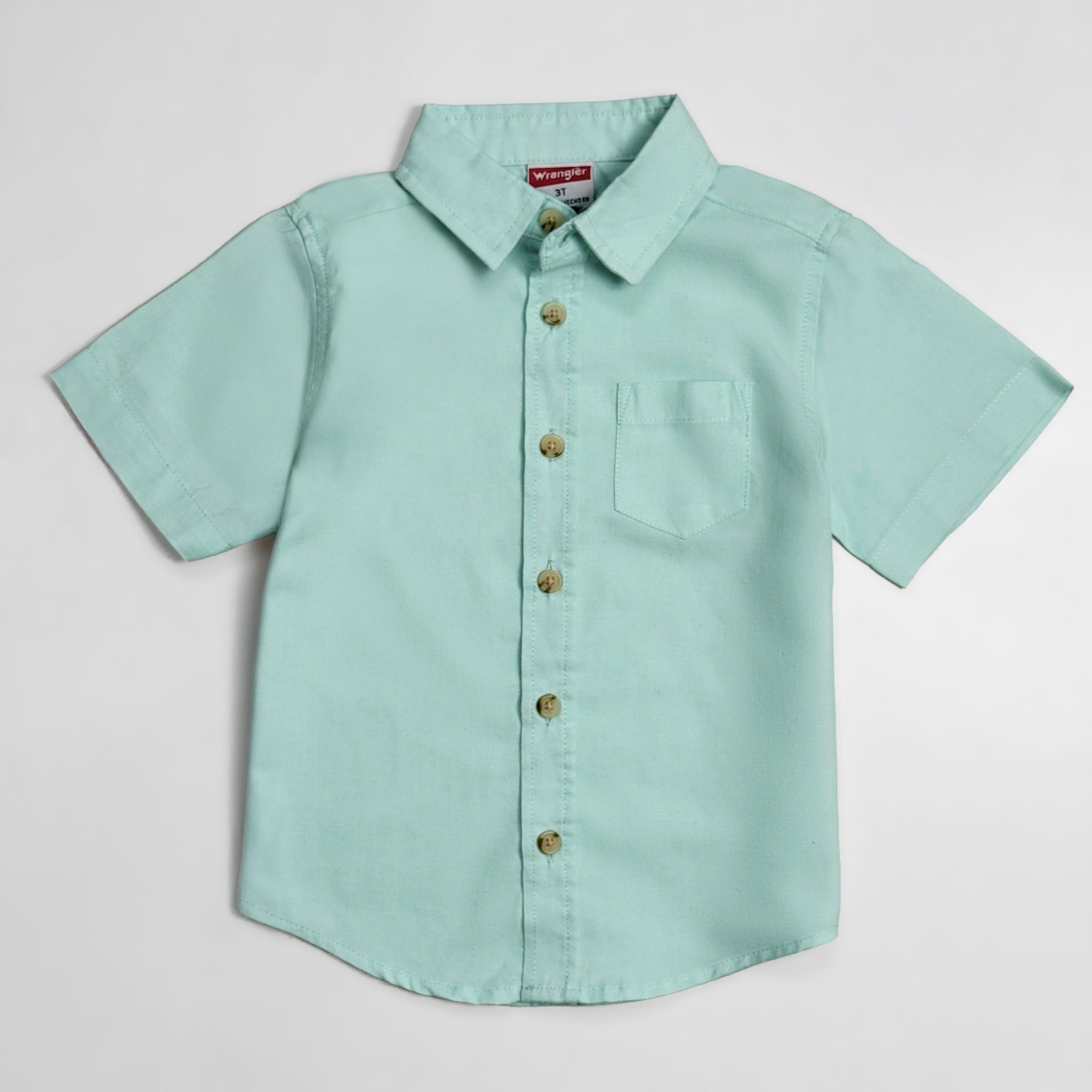 Toddler Boy's Half Sleeve Cotton Shirt | Mint Green