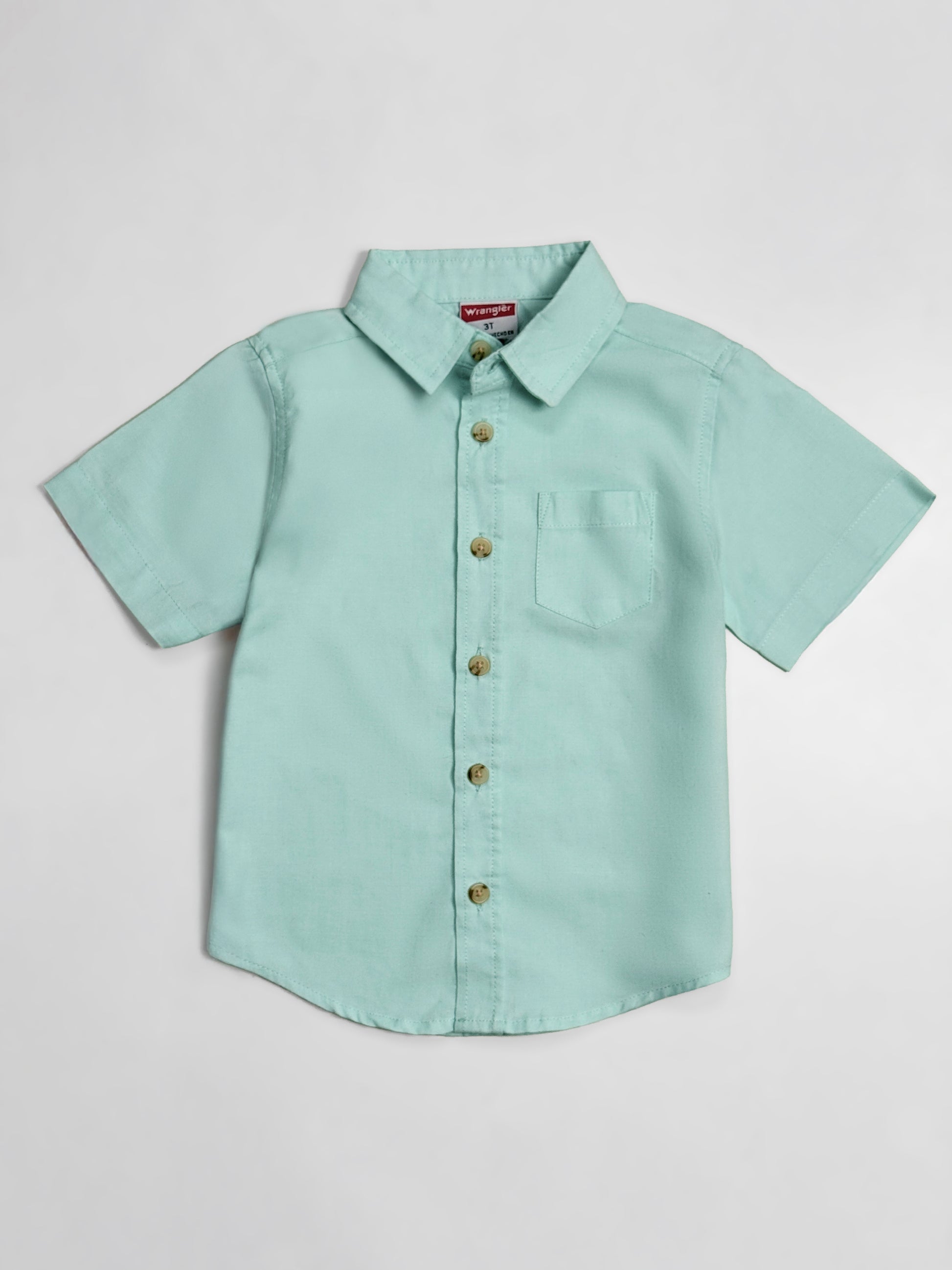 Toddler Boy's Half Sleeve Cotton Shirt | Mint Green