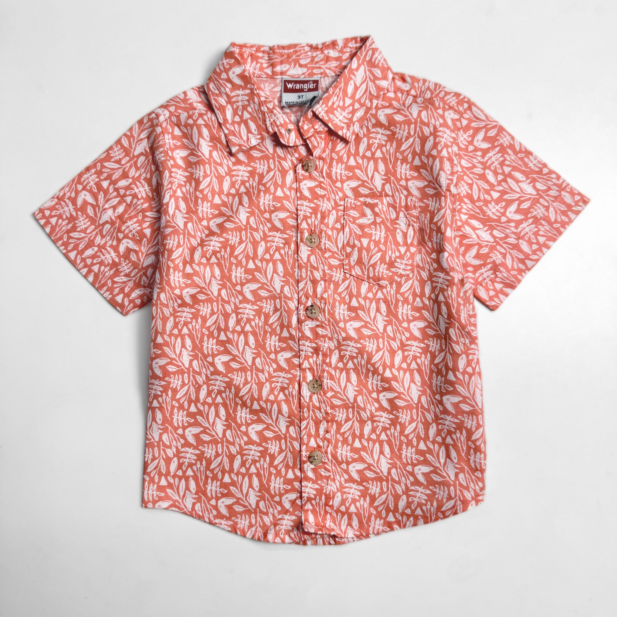 Toddler Boy's Half Sleeve Cotton Shirt | Pale Orange