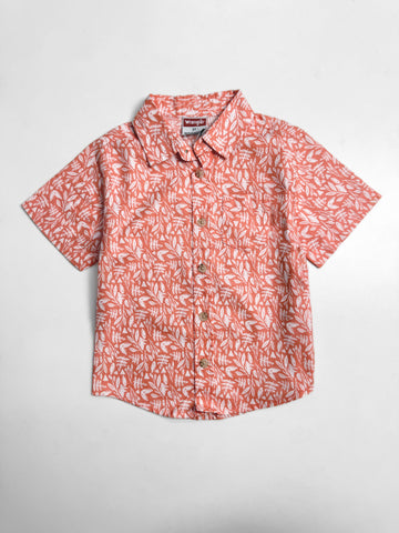 Toddler Boy's Half Sleeve Cotton Shirt | Pale Orange