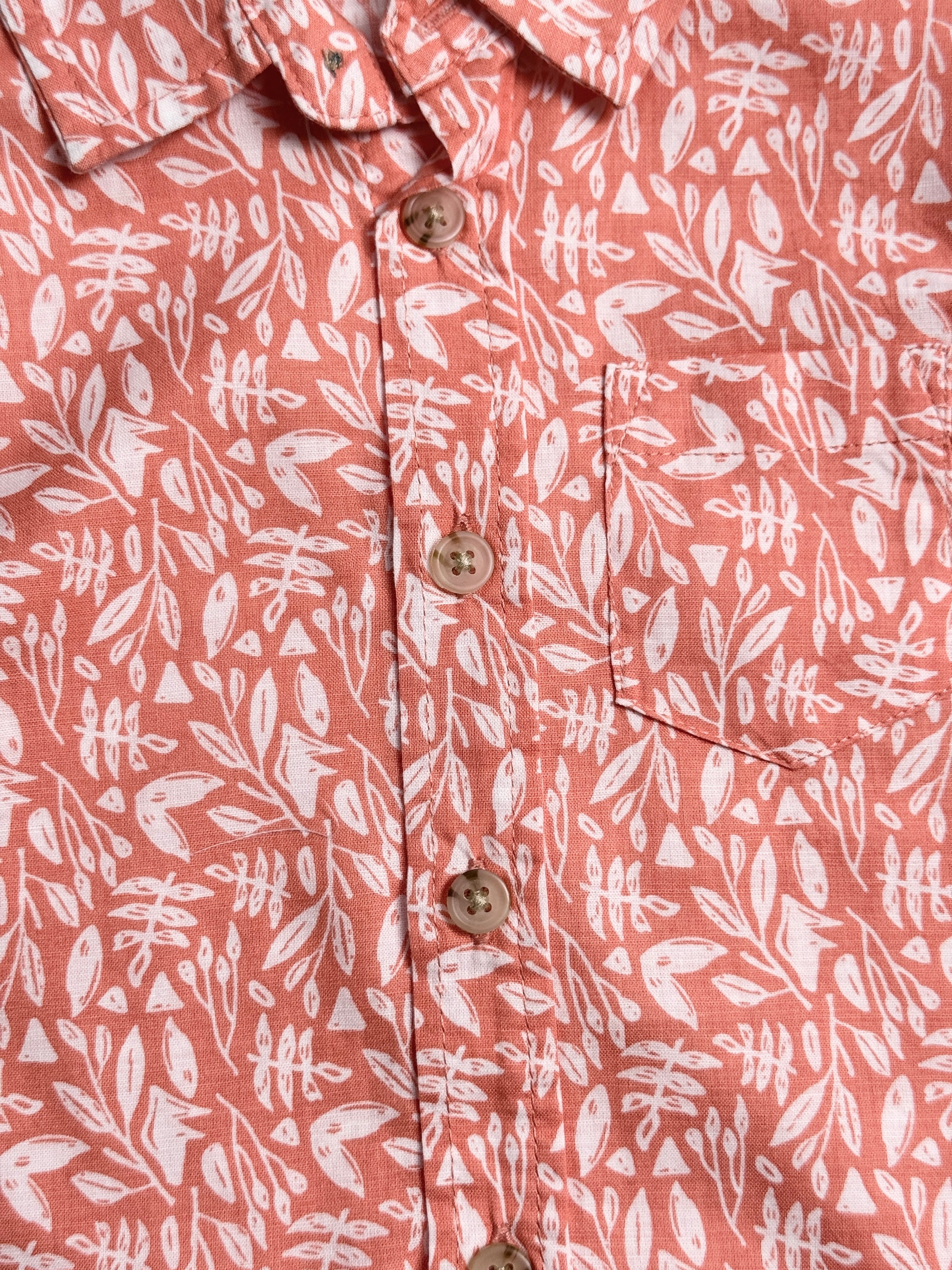 Toddler Boy's Half Sleeve Cotton Shirt | Pale Orange 