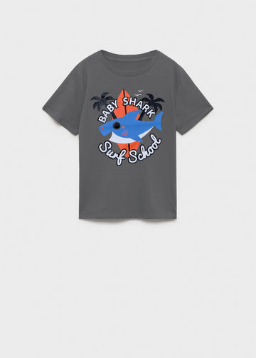 Toddler Boy's Half Sleeve Cotton T-shirt | Grey