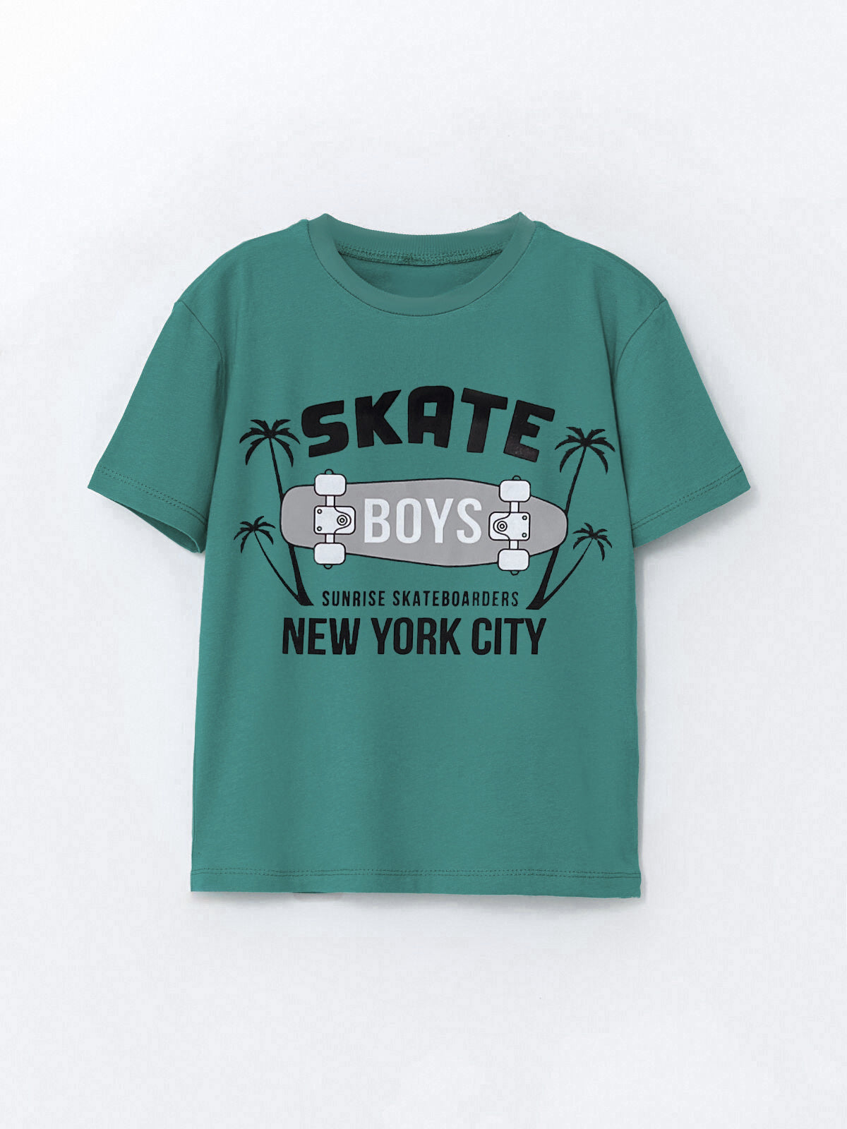 Toddler Boy's Half Sleeve Cotton T-shirt | Light Green