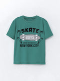Toddler Boy's Half Sleeve Cotton T-shirt | Light Green