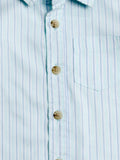 Toddler Boys' Short Sleeve Striped Shirt – Light Mint & Blue Striped 