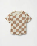 Toddler Classic Cotton T-Shirt | Beige Block Print