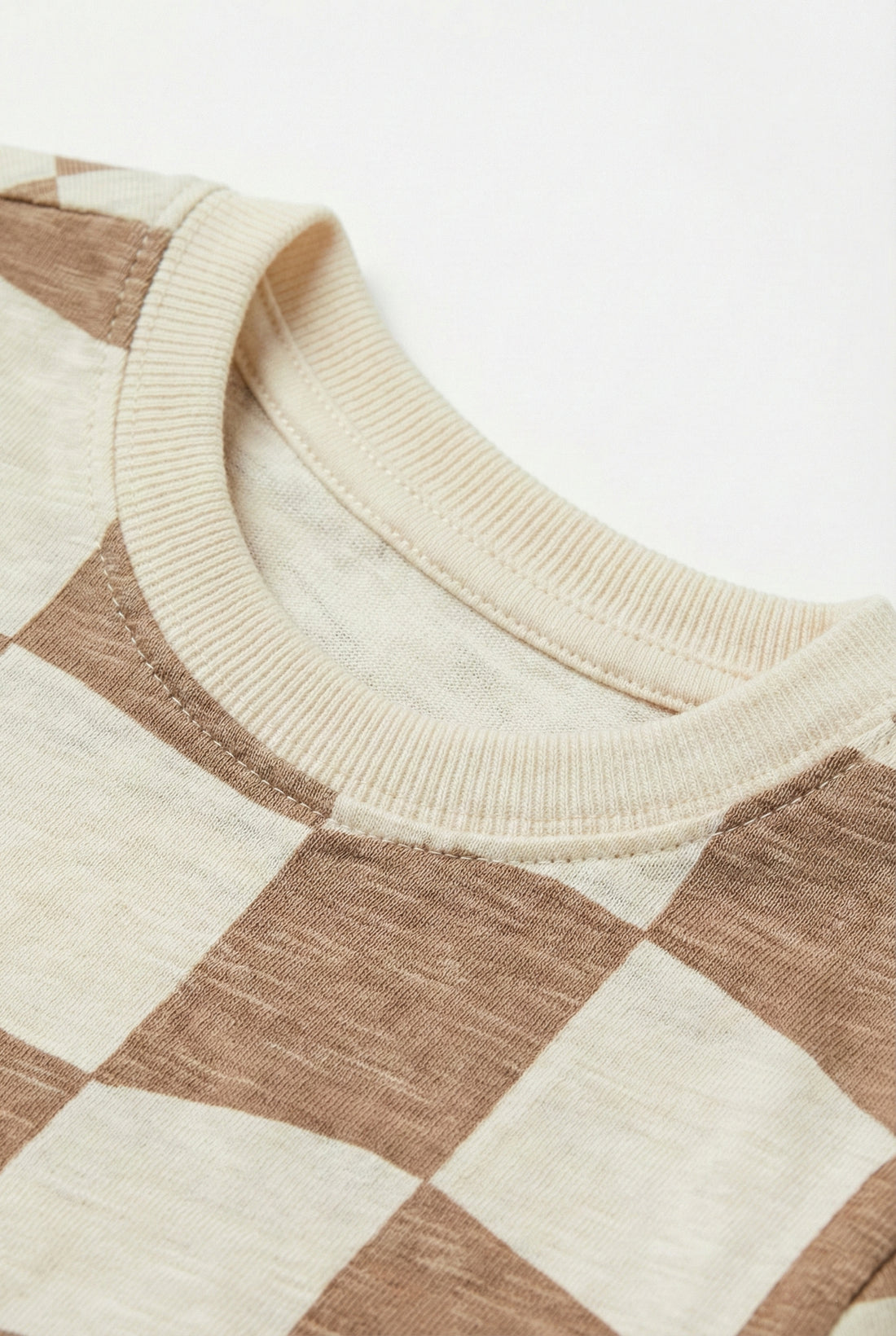 Toddler Classic Cotton T-Shirt | Beige Block Print