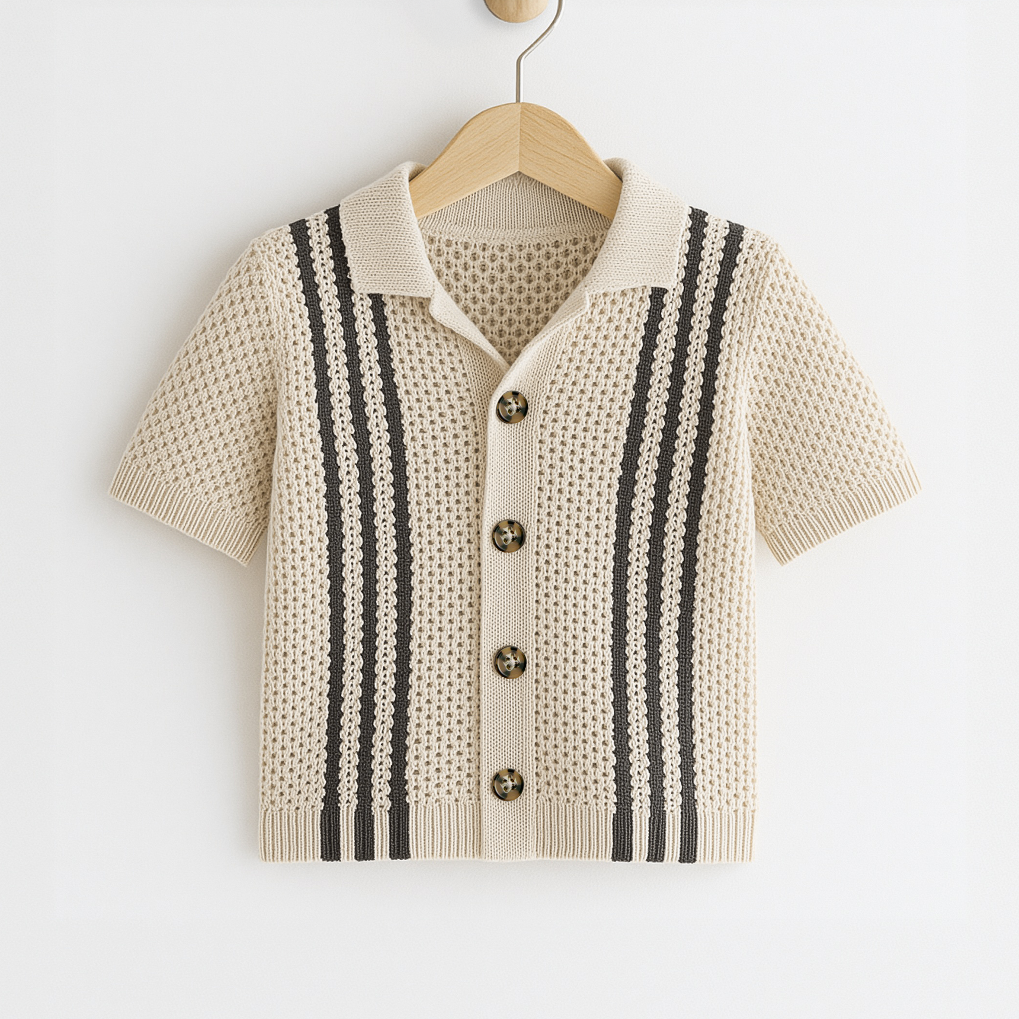 Toddler Crochet Polo T-shirt | Cotton, Cuban Collar