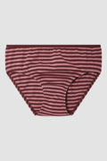 Toddler girl's Striped underwear in pink and brown on a light gray background