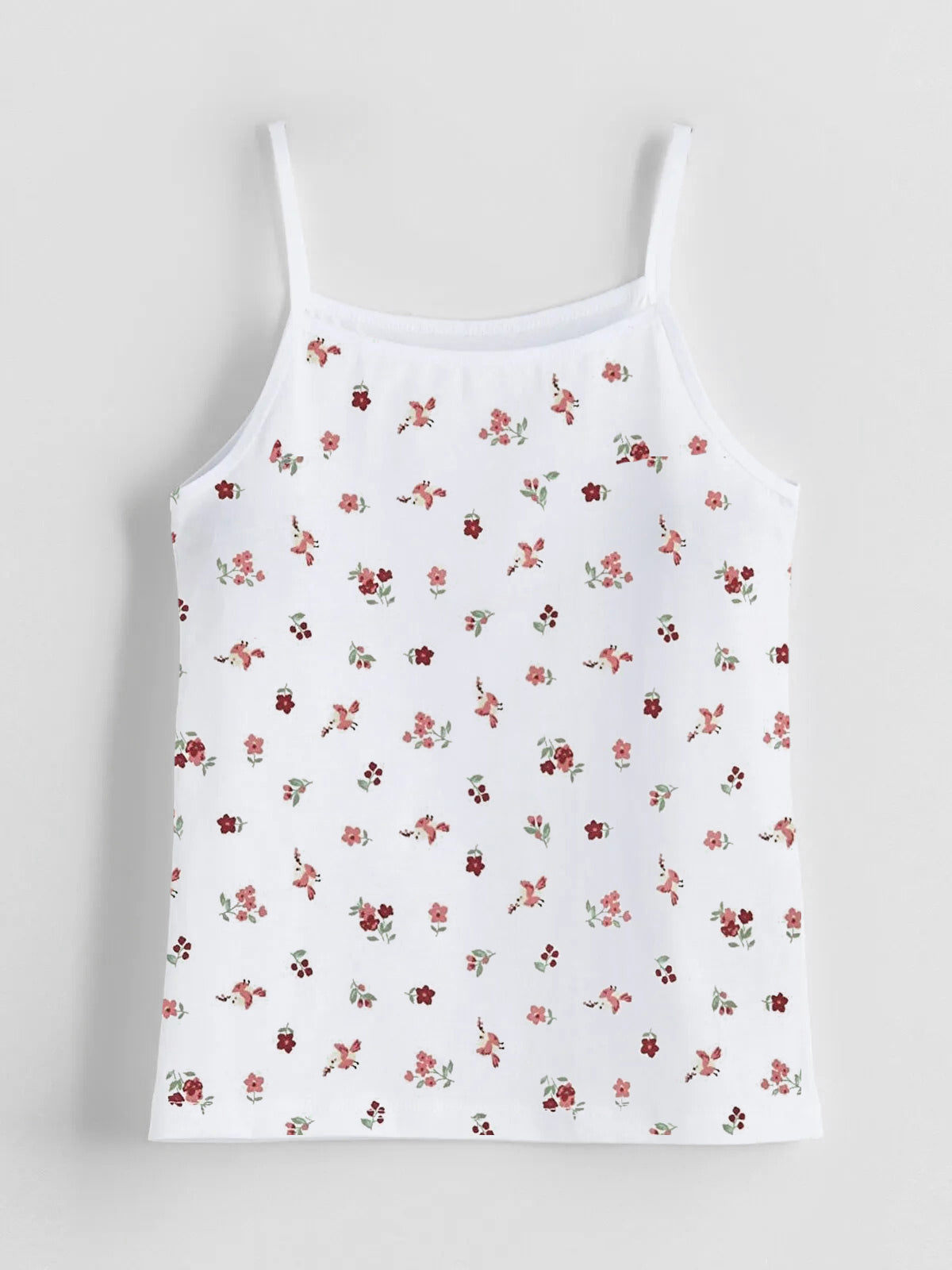 Toddler Girl's Strappy Cotton White Tops