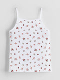 Toddler Girl's Strappy Cotton White Tops Back