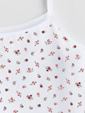 Toddler Girl's Strappy Cotton White Tops close