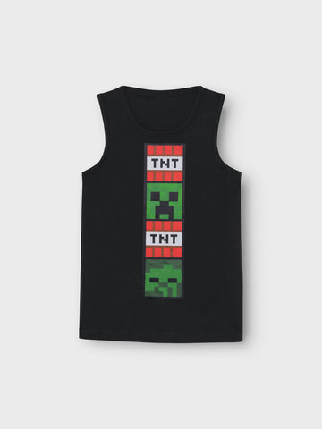 Toddler Tank Top | Black, Minecraft print 