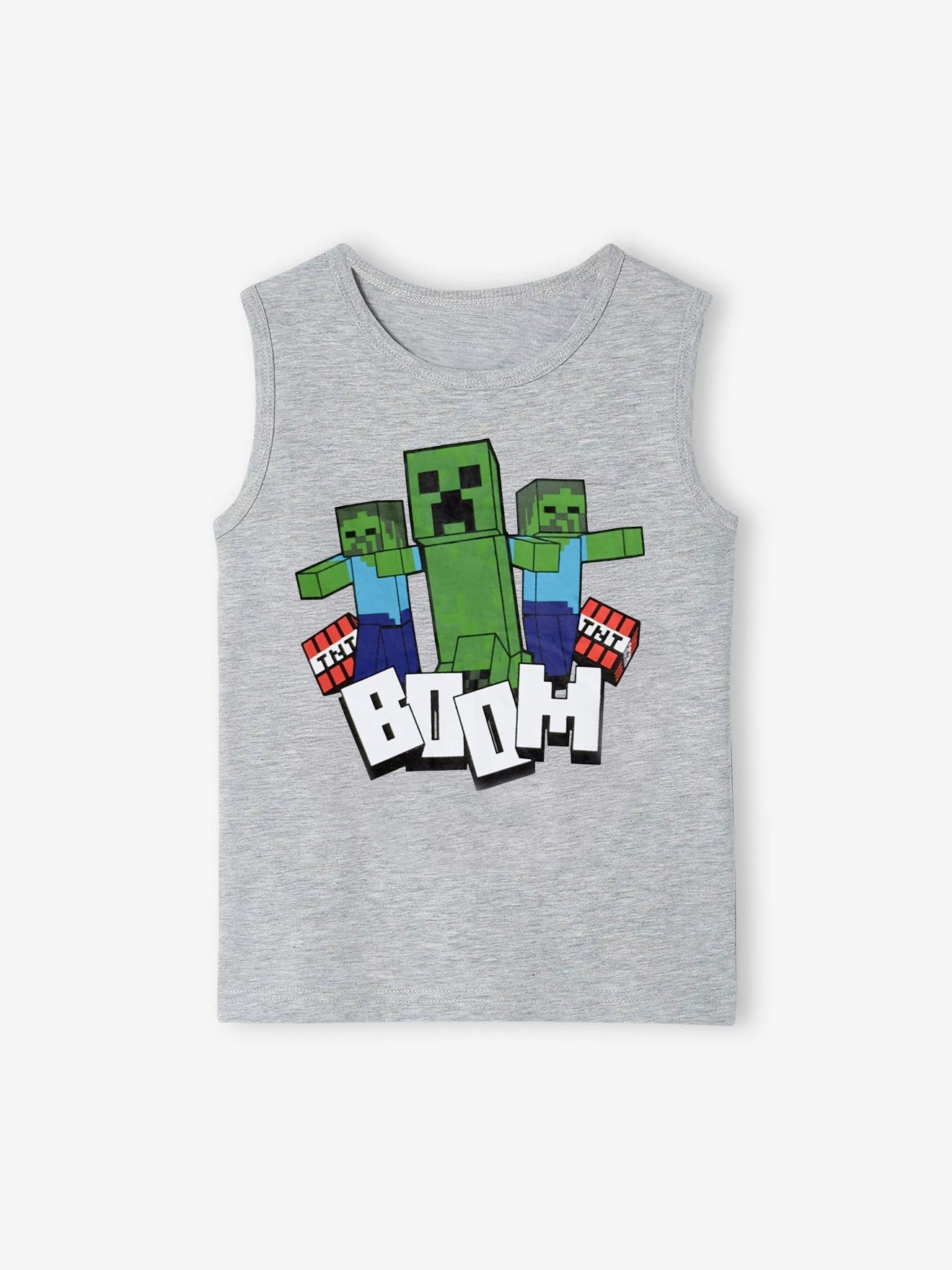 Toddler Tank Top | Grey, Minecraft Print