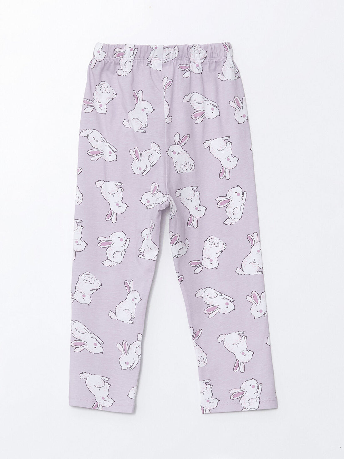 Unisex Baby Pajama in Cotton fabric and lavender color with a Rabbit Print 