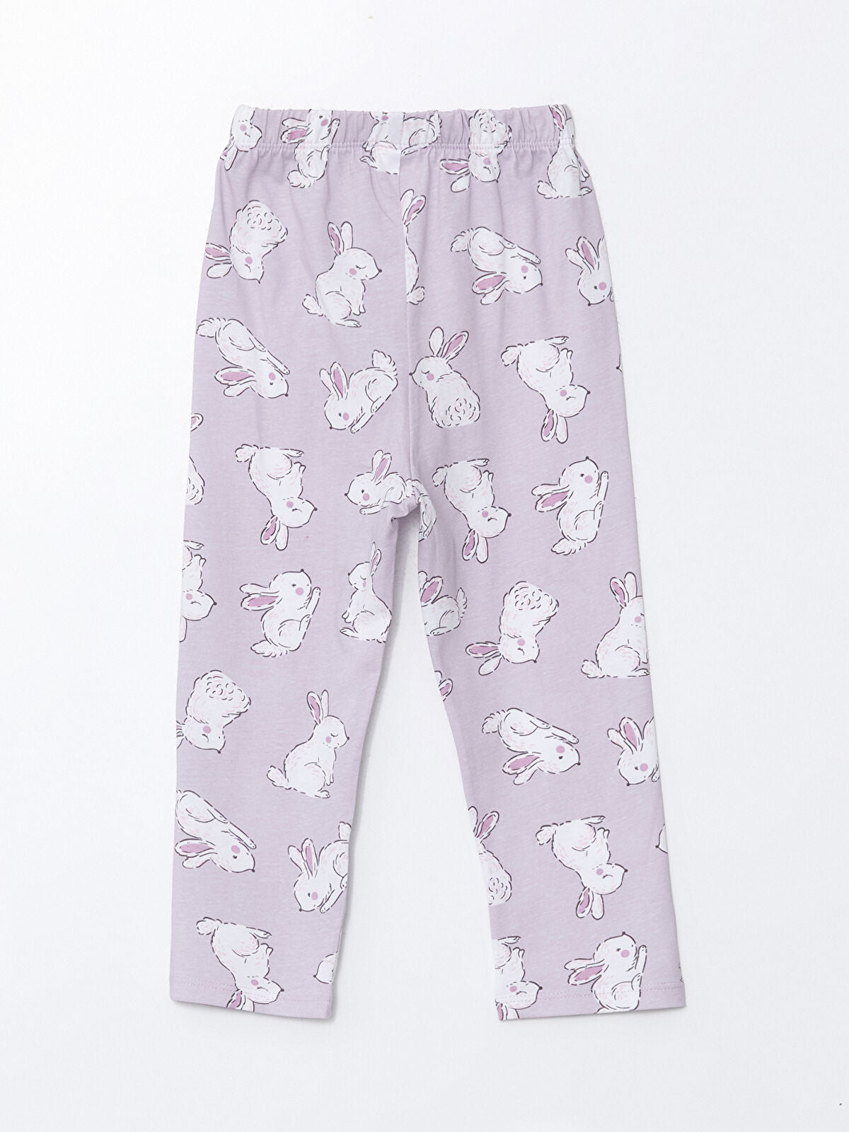 Unisex Baby Pajama in Cotton fabric and lavender color with a Rabbit Print 