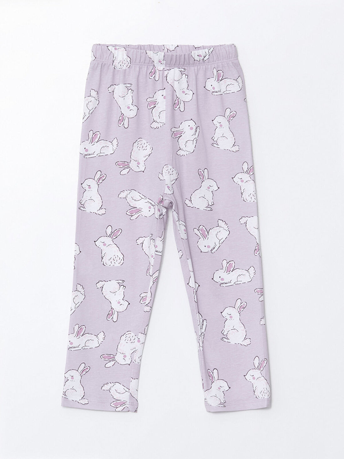 Unisex Baby Pajama in Cotton fabric and lavender color with a Rabbit Print 