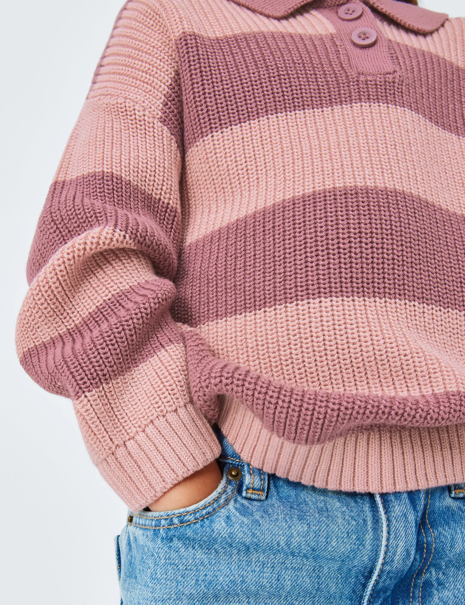 Unisex Kid's Striped Knit Pullover Jumper model