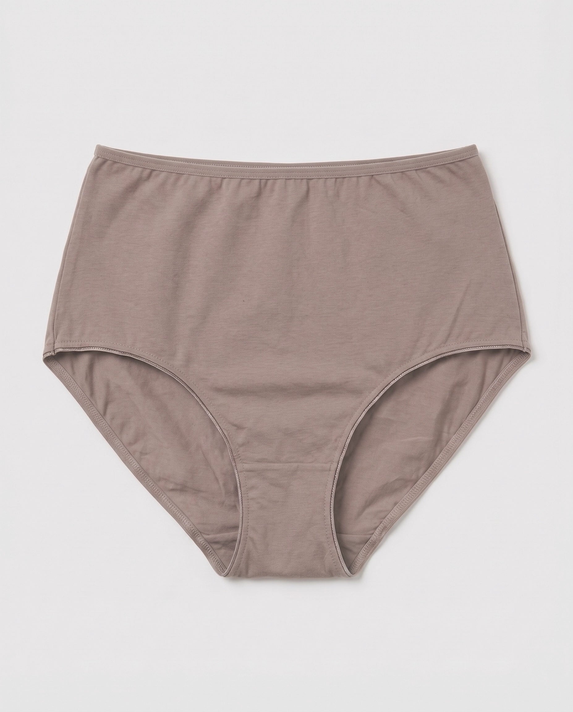 Warm taupe mocha high-waisted cotton hipster brief for women