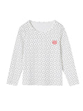 white Color Full Sleeve Girls T-shirt _ Cotton Fabric with star print