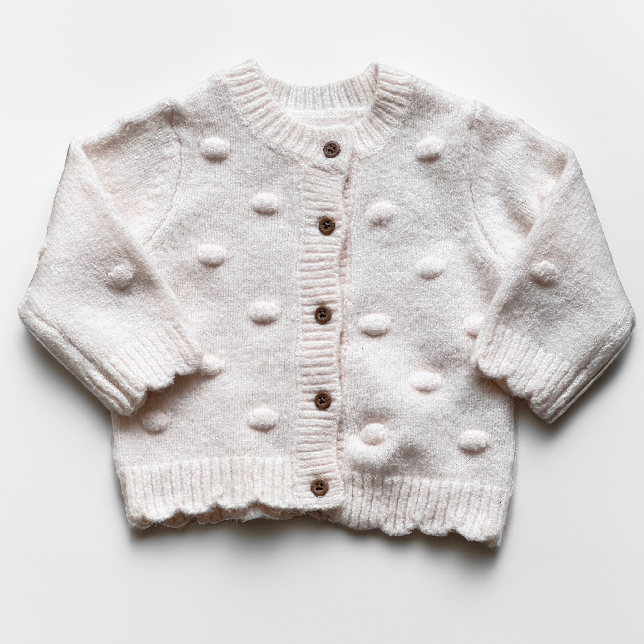 Toddler Baby Cardigan | Polyester, Unisex, Front Button, Light Beige