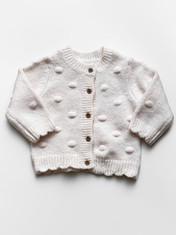 Toddler Baby Cardigan | Polyester, Unisex, Front Button, Light Beige