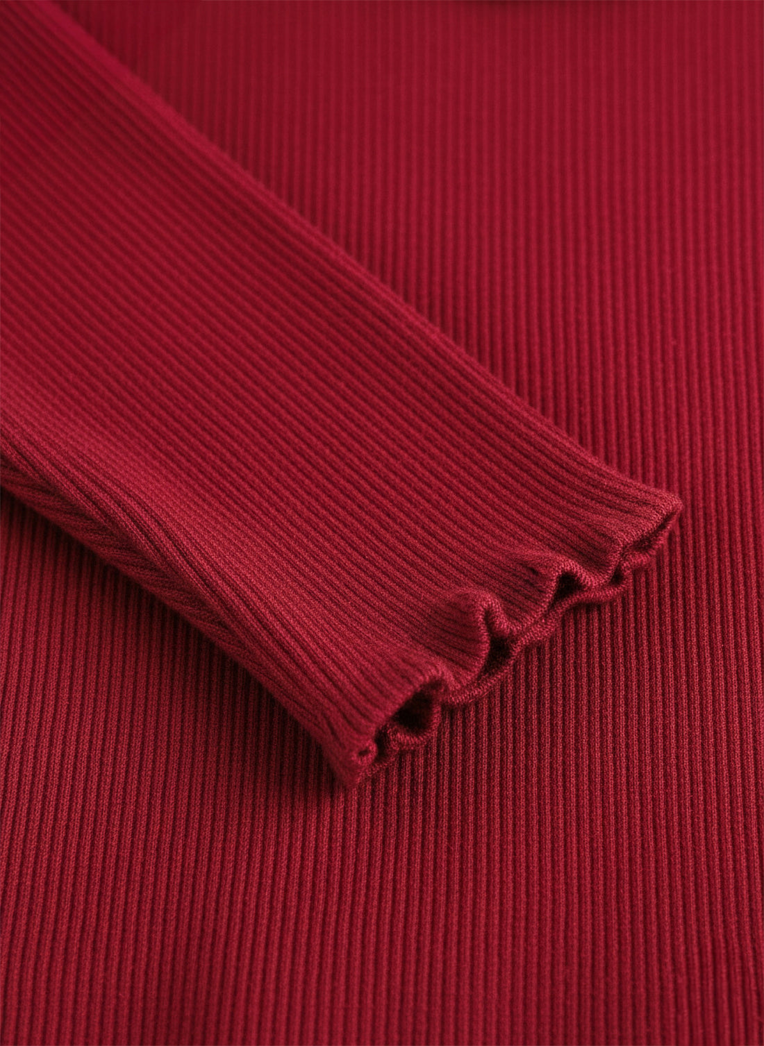 Girl's Red Pointelle Neck Jumper