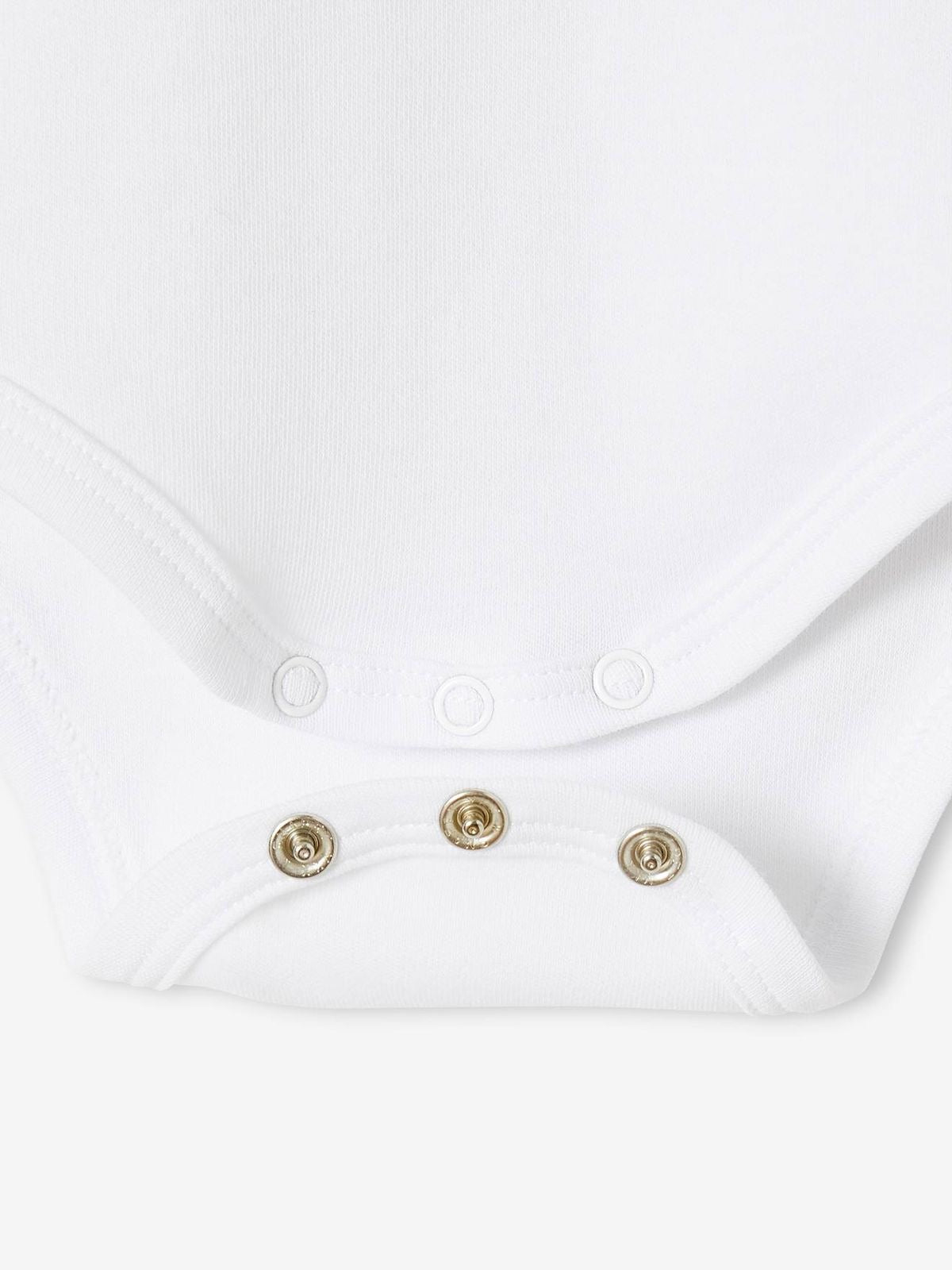 Baby Bodysuit|White,Cotton,Cutway neck